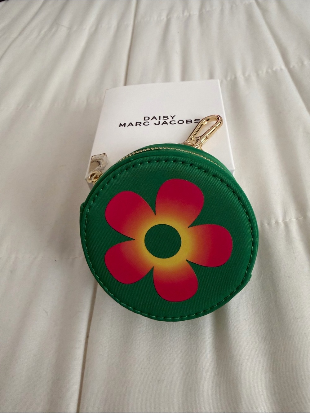 Marc Jacobs Green Floral Key Coin Pouch